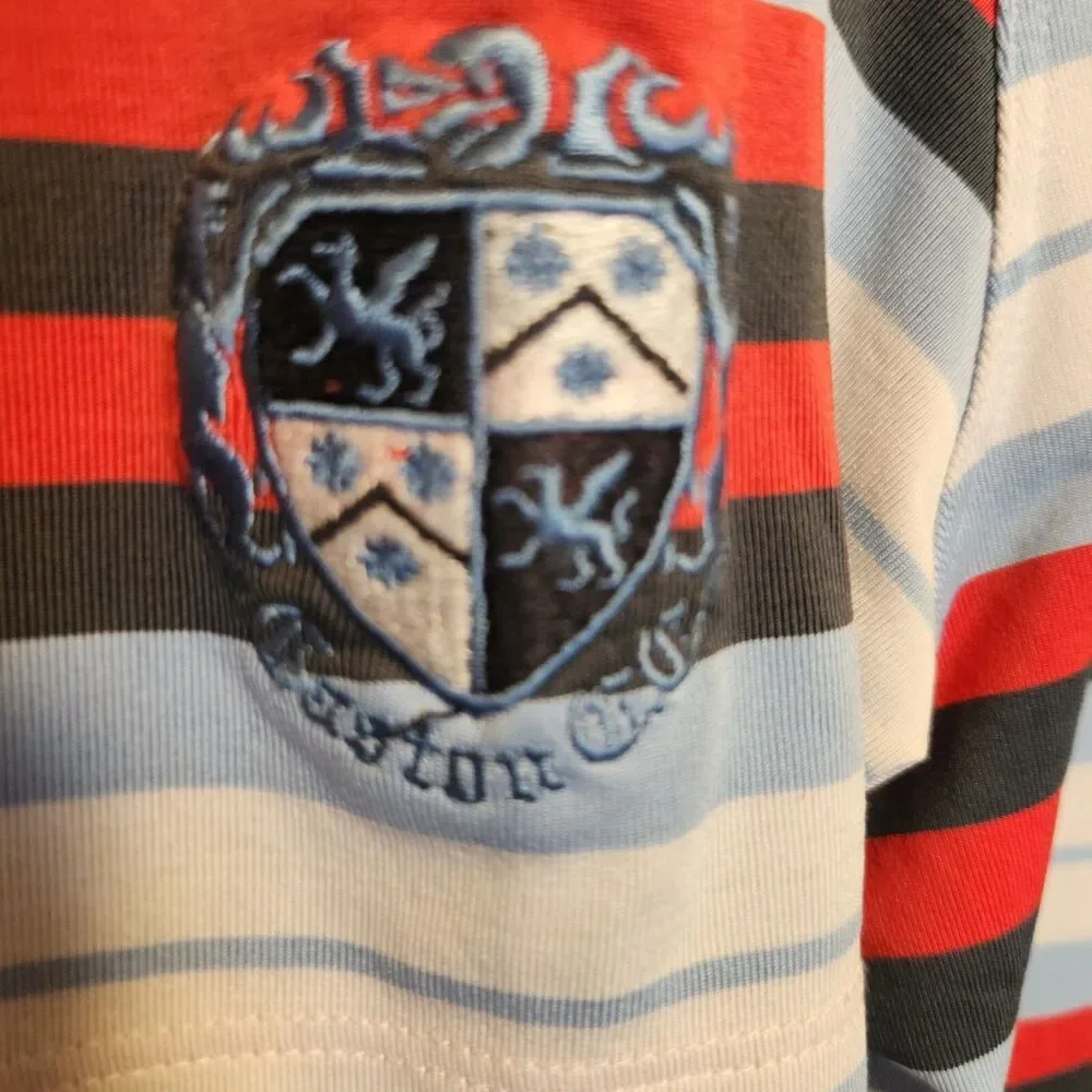 Nike Golf Tour Performance Dri Fit Striped Polo Shirt Mens Large Blue Striped